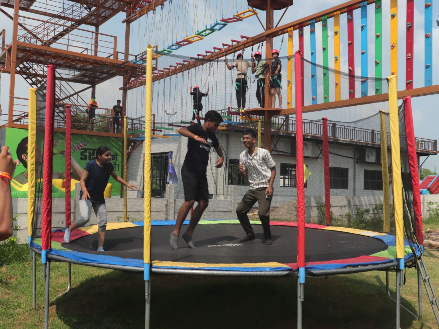 Trampoline On Rent bounce zone at a Meerut residential community celebration