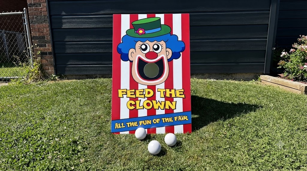 Ball The Joker Game On Rent in Delhi carnival ball toss booth setup