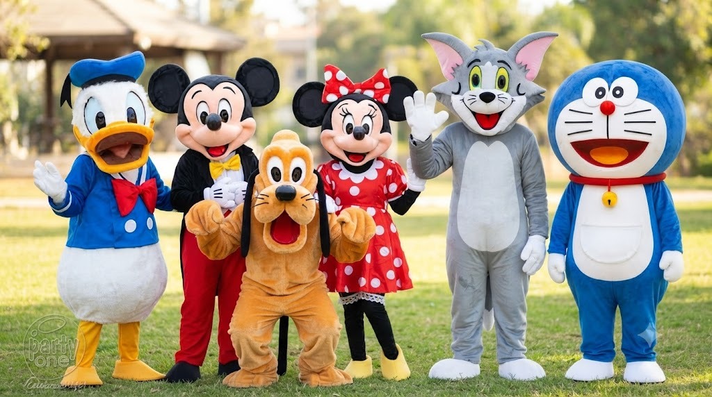 Mascot Character On Rent Delhi - Live Cartoon Performer Delhi live mascot character on rent for birthday and event bookings