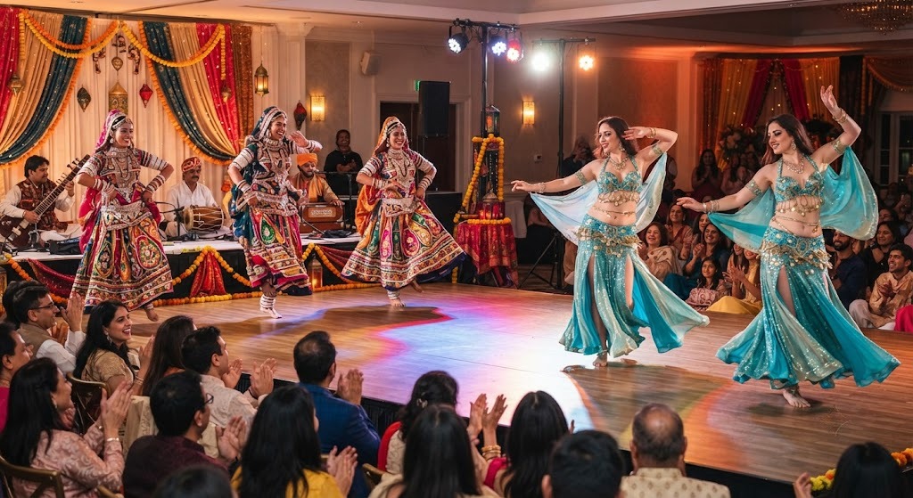 Rajasthani folk dancers and Russian belly dancers on hire for events and parties in Delhi