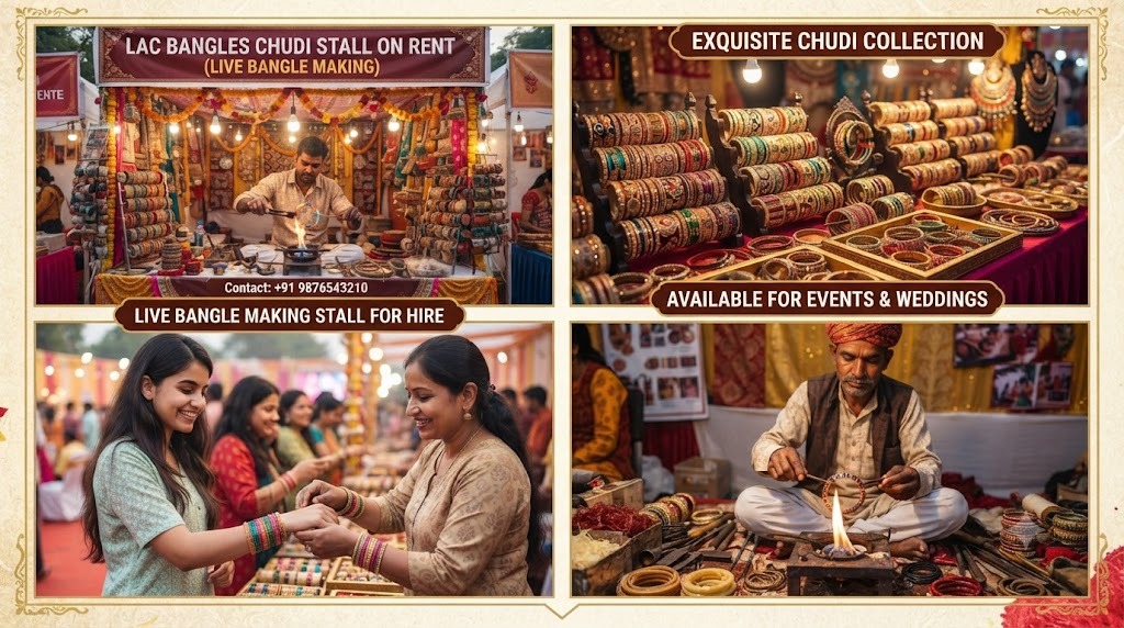 Lac Bangles Stall On Rent set up for an event in Manesar