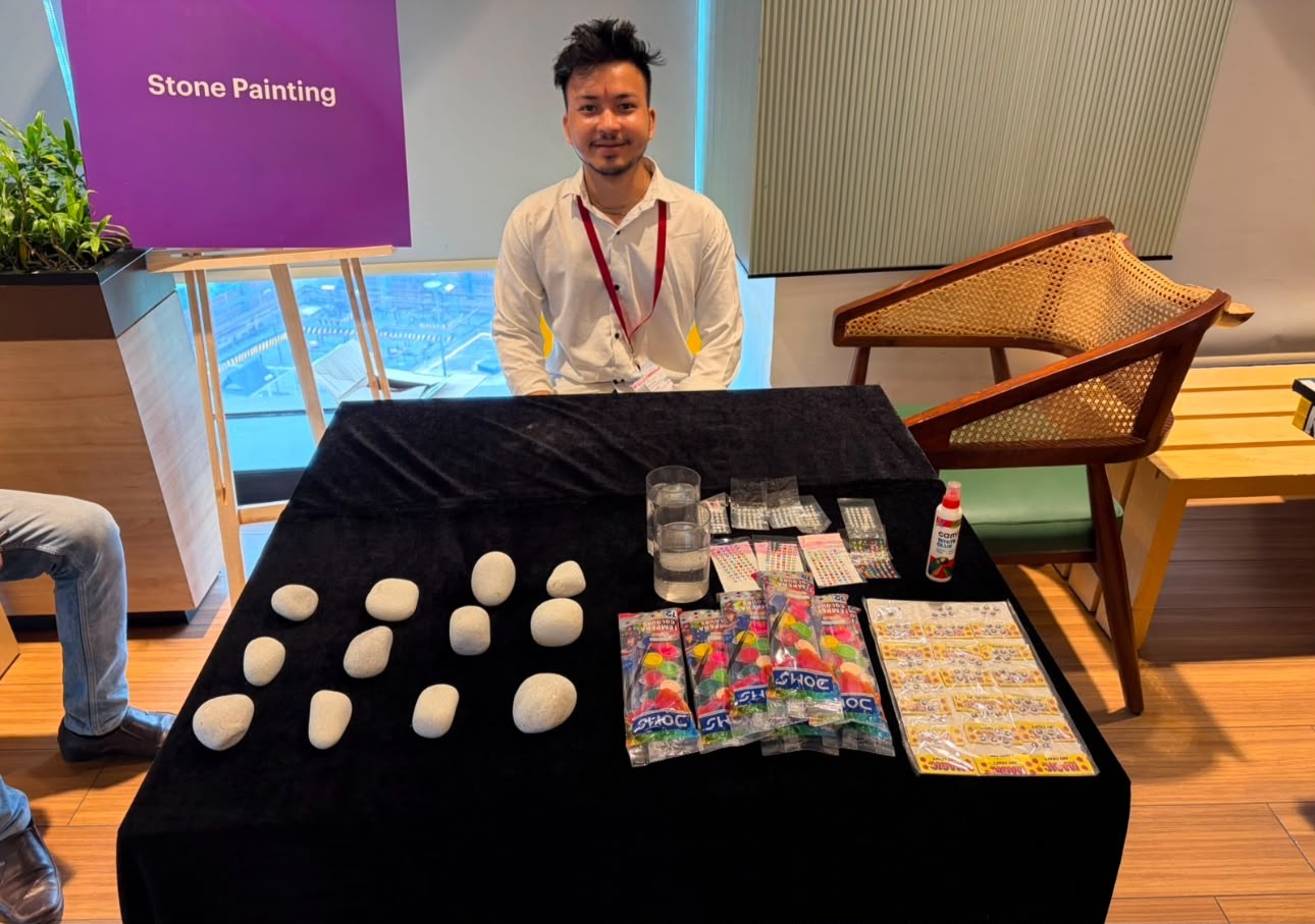 Stone Art Painting Activity On Rent experience in Delhi - event setup 1