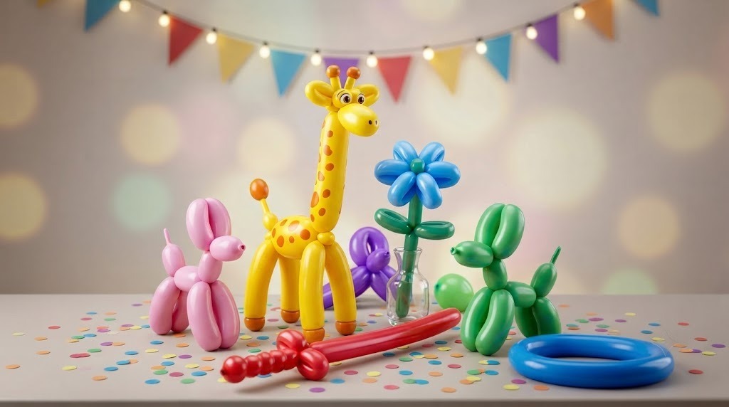 Balloon modelling artist creating colourful sculptures for children at events in Manesar
