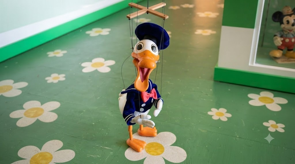 Duck puppet performer entertaining children at a birthday party in Delhi