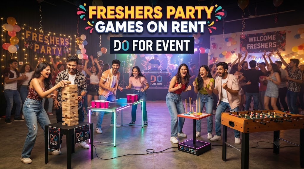 Freshers party games setup for events in Bangalore