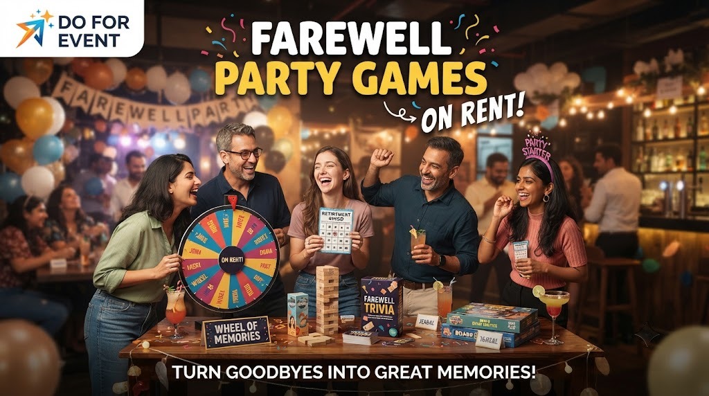 Farewell party games on rent in Noida for hosted group entertainment