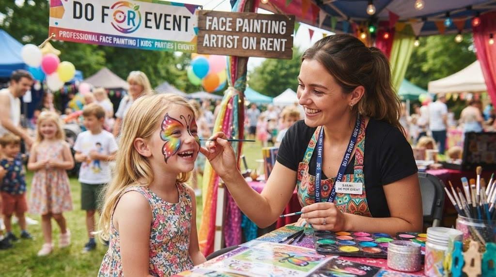 Face Painting Artist On Rent service arranged for an event in Bikaner