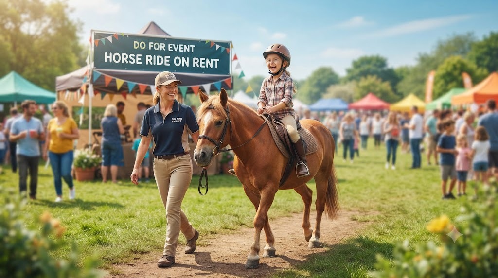 Horse Ride On Rent service arranged for an event in Ghaziabad