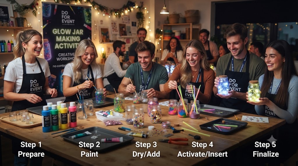 Glow Jar Making Activity service arranged for an event in Gurgaon