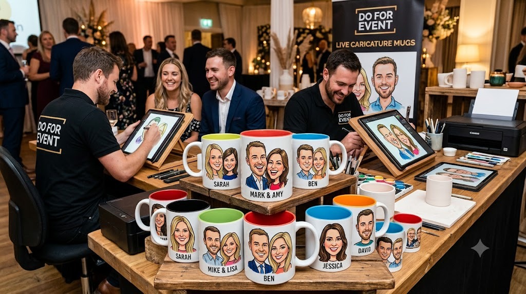Hire Personalized Mug Caricature On Rent experience in Manesar - event setup 1