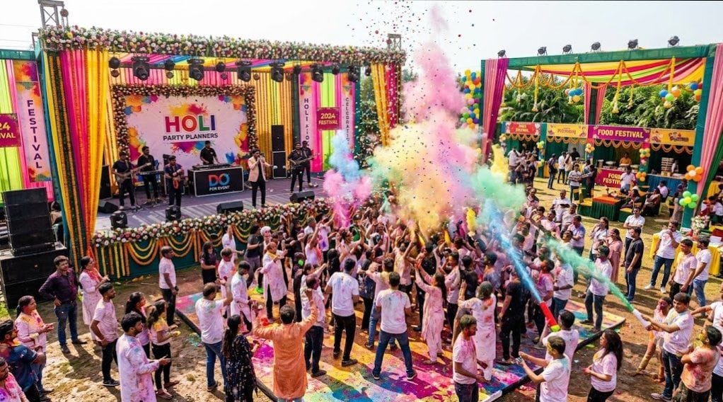 holi party planners setup and event coordination in Pune